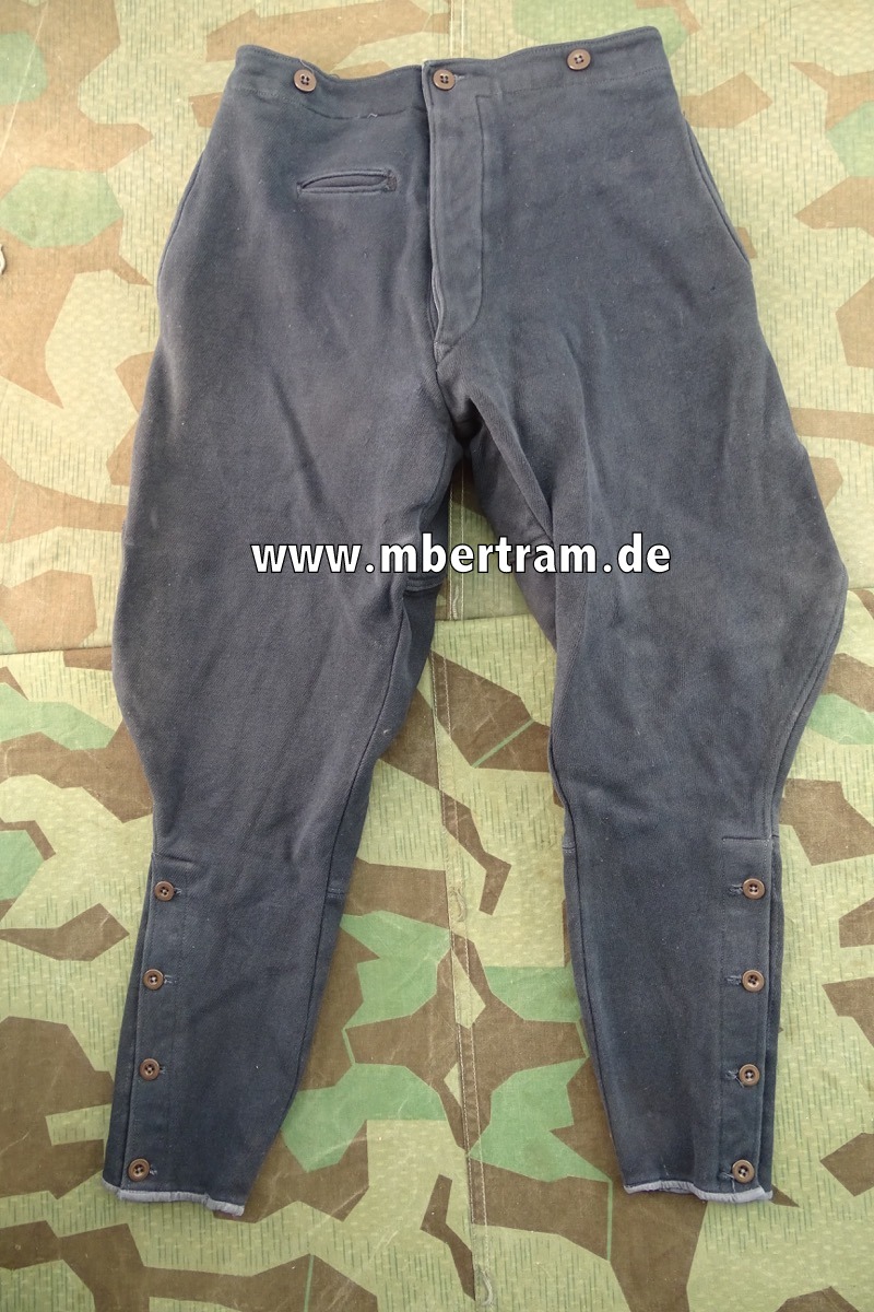 Wehrmacht Offiziers Breeches Hose, 1945 blau gefärbt, Kriegsmarine, HJ, DAF, FW