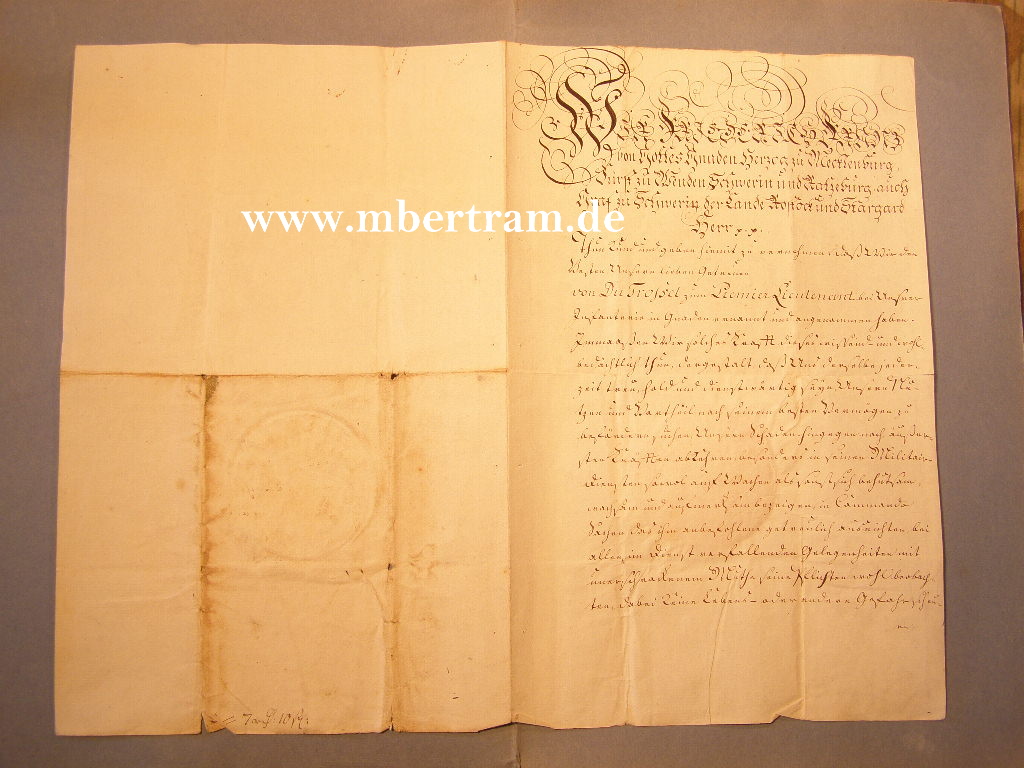 Friedrich, Franz, Herzog v. Mecklenburg Originalsignatur 1808