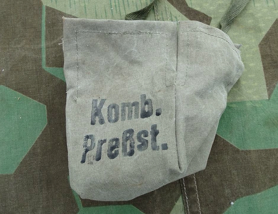 Beutel für kombiniertes Presstück, gehört so z.B. in den Wehrmachts Verbandkasten etc. 