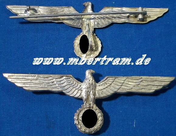 Metallbrustadler f. Offiziere, f. weiße Sommeruniform