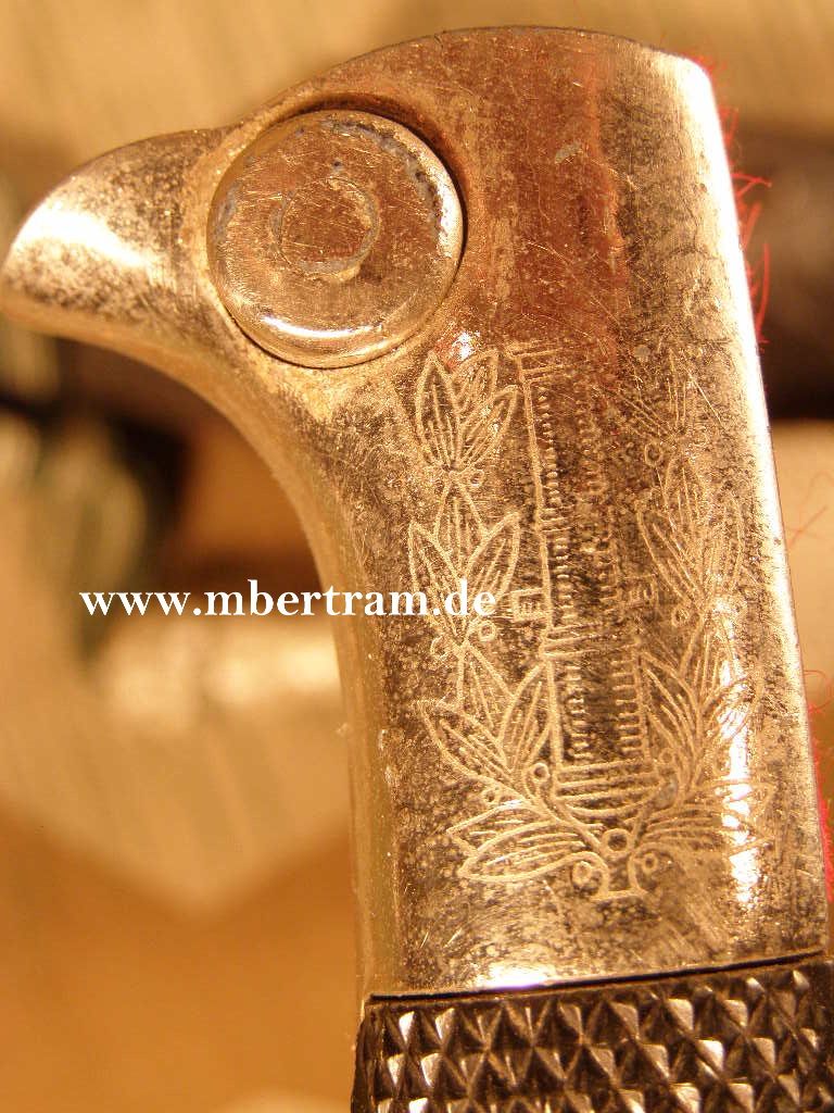 Ausgeh Seitengewehr KS 98. Ätzung, Portepee, Koppelschuh