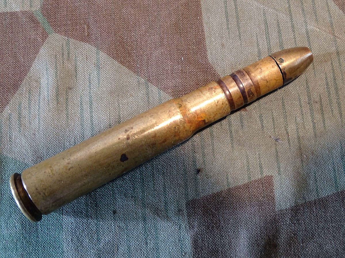 Deko Sprenggranat Patrone Ital. Luftwaffe 12,7 mm Breda MG, 1939 , Bodenstempel BPD 39 S