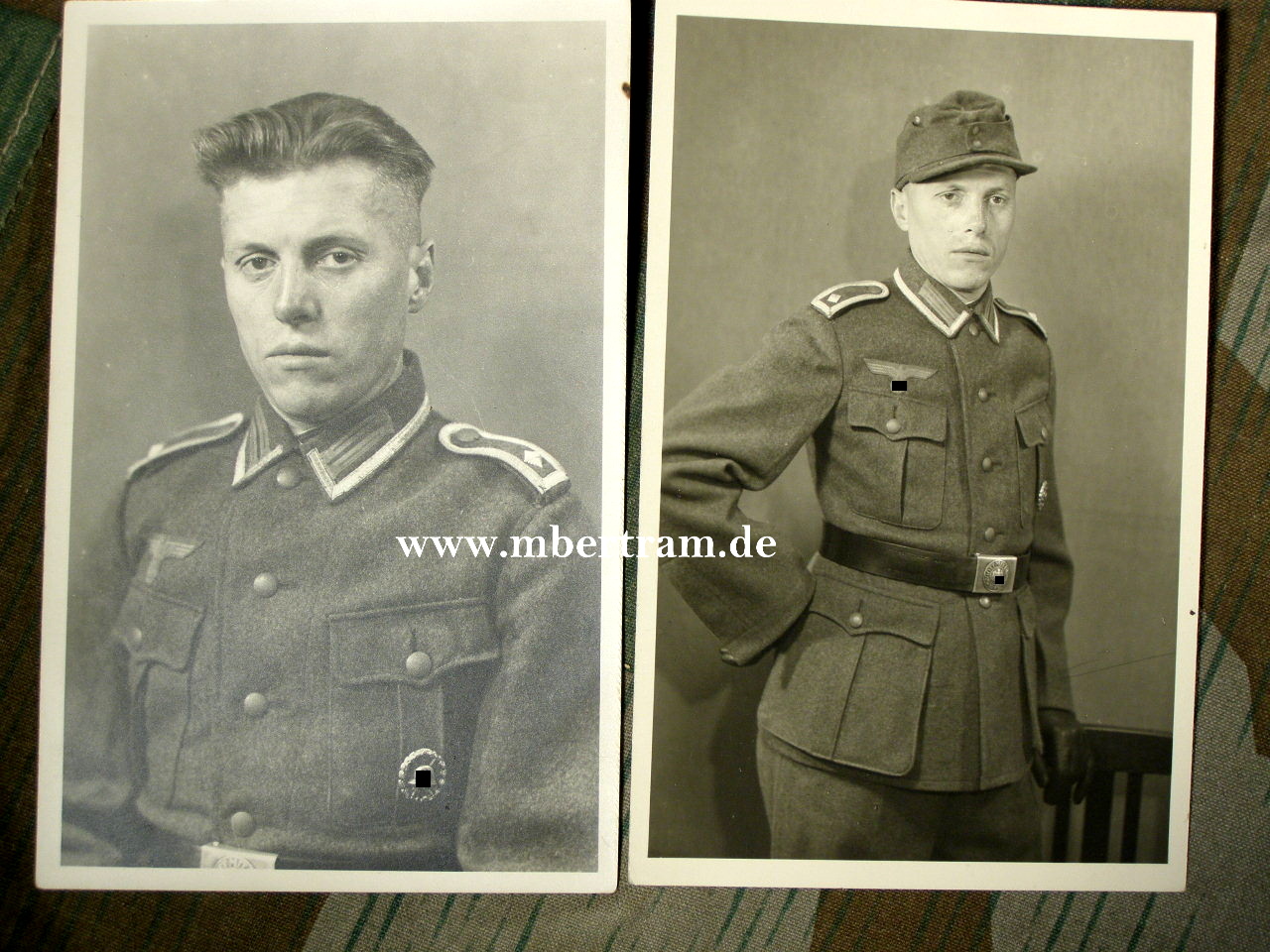 2 Fotos Feldw. Heer, Feldmütze M43, VWA Legion Condor si.