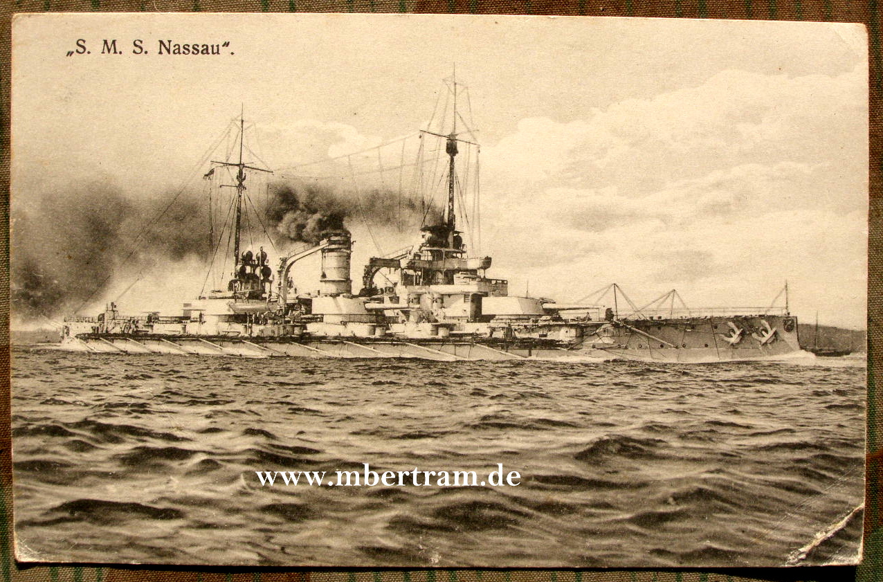 S.M.S Nassau, Marine Feldpost-Zweigkp. Maschinenhulk, 1916