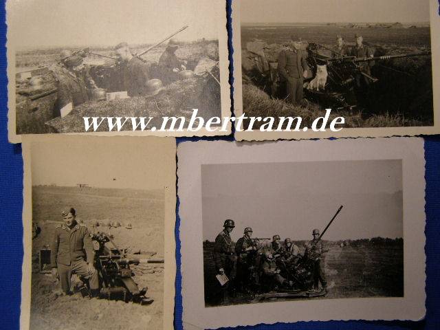 6 Fotos 20 mm Flugabwehrkanone Küstenbatt., 5 Abschüsse