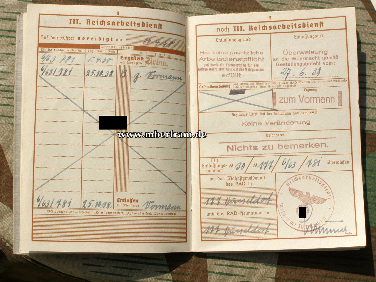 11385-7 Dokumente: 1. Inf. Rgt. 39 , Nachr. Zug, Düsseldorf, EK 2....