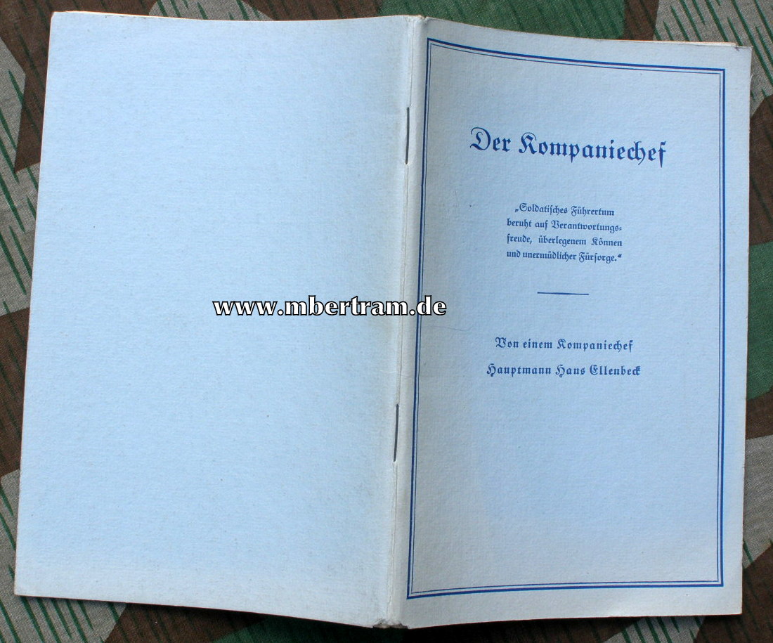 Leitfaden ( Dienstanweisung ) " Der Kompaniechef" 1940