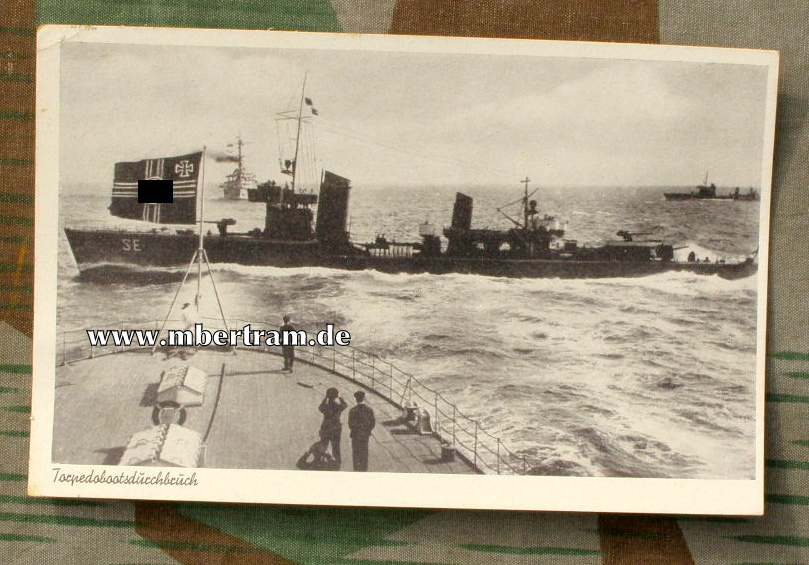 KM Propagandapostkarte "Torpedobootsdurchbruch"
