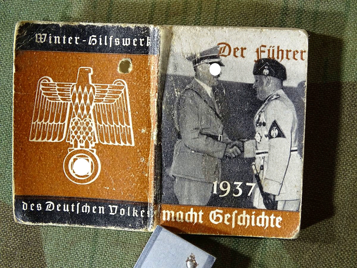 Winterhilfswerk d.Dt.Volkes, Spendenbeleg Heftchen: "Der Führer macht Geschichte" 1937"