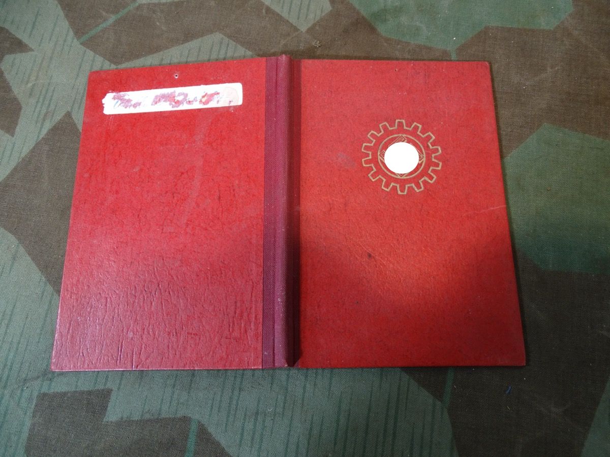 DAF Deutsche Arbeitsfront Mitgliedsbuch ohne Einträge, späte Ausführung