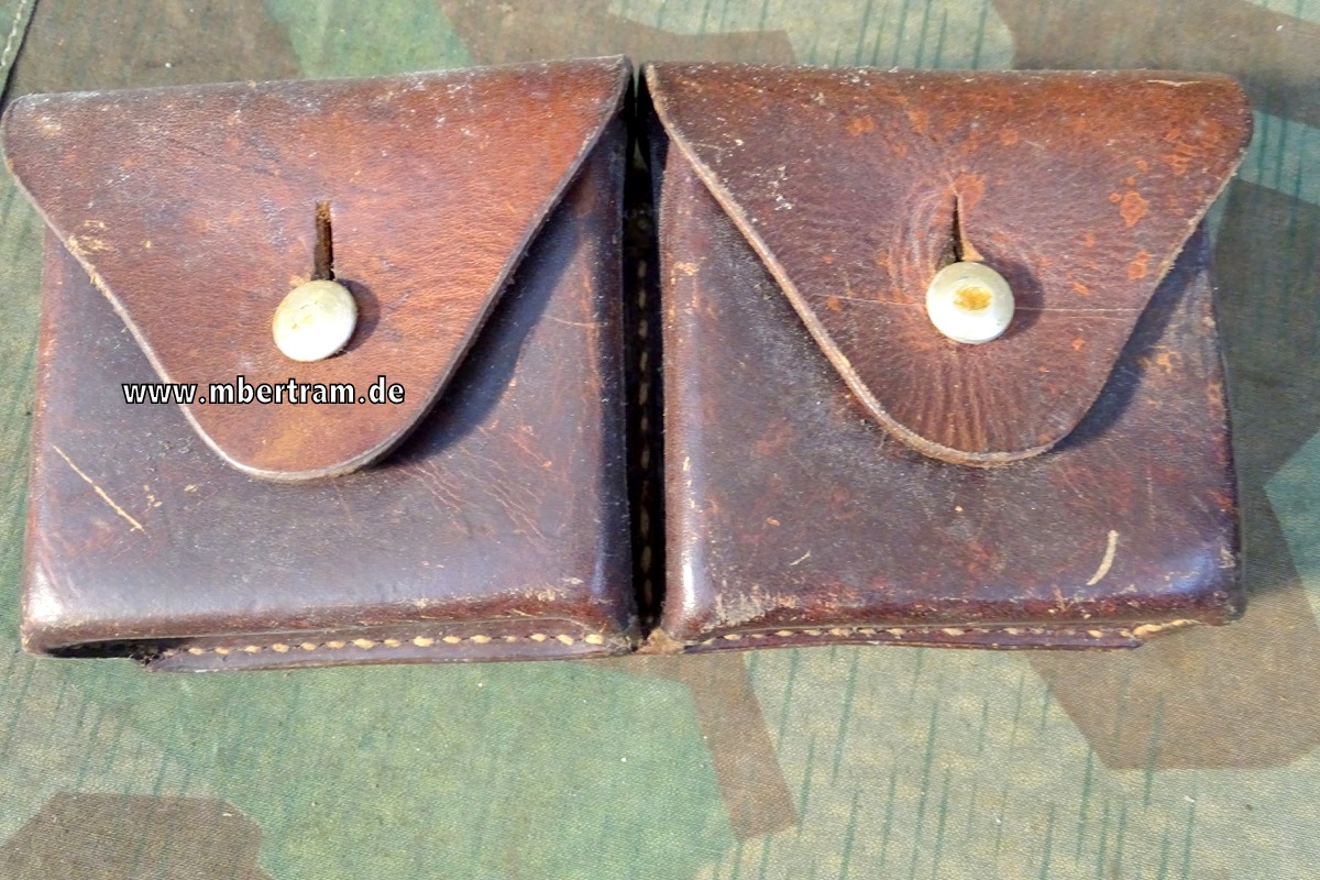 Braune 2er Leder Patronentasche für K 31/ K 11, Schweiz 1945