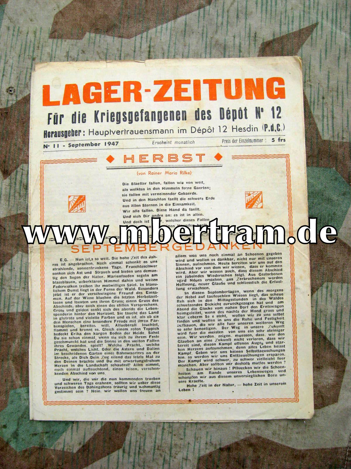 12982-13 Kriegsgefangenen Zeitung, Depot No. 12, Hesdin 1946/47/48