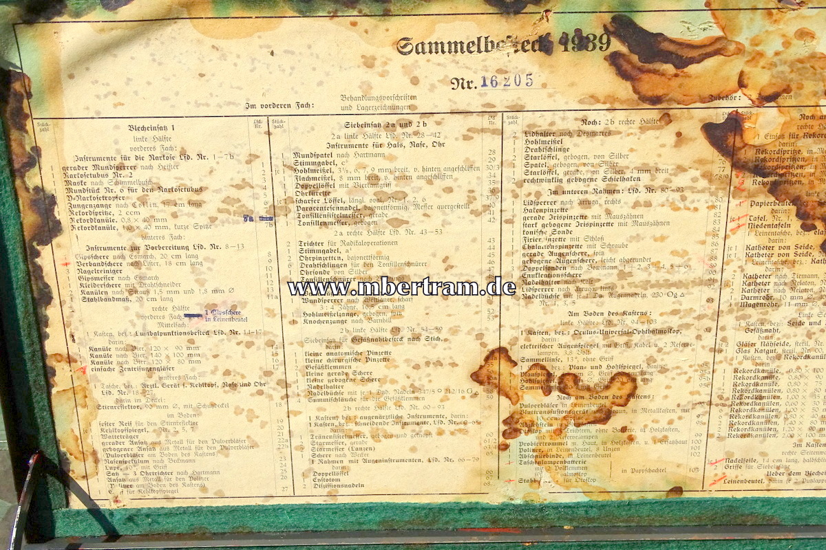 14309-7Tbew9yn24jqIh Sanitäts / Arzt OP Besteck- Kiste : " Sammelbesteck 1939"