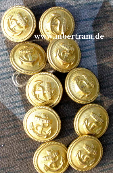 9555-1 10 gleiche Kriegsmarine/Reichsmarine Knöpfe, 24mm
