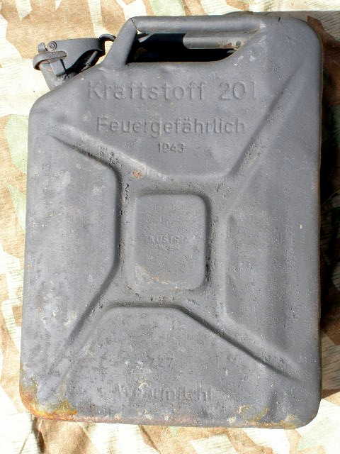 Luftwaffe Benzin Kanister, blaugrau, 1943, Hst. Austria, Wien