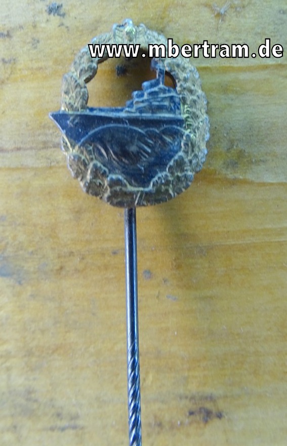 Zerstörerkriegsabzeichen - Miniatur,  16 mm, Buntmetallfertigung