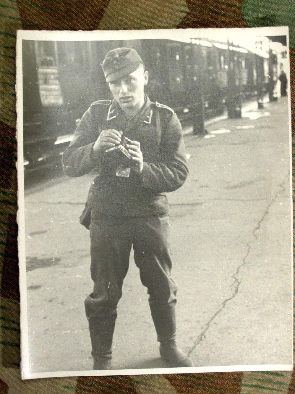 LW Uffz., Kammera, Uniform, Feldmütze M 43, ca. 12x15cm