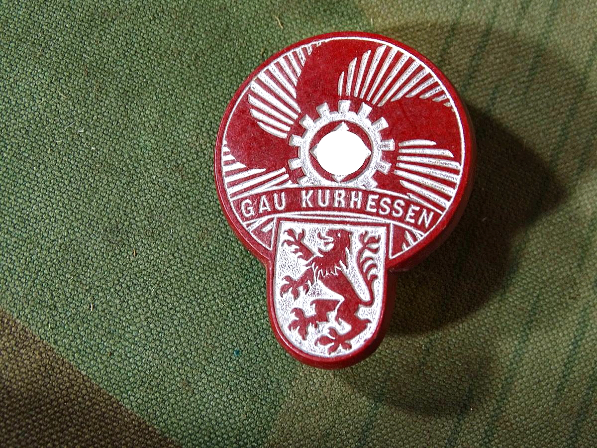 Veranstalltungsabzeichen KdF, DAF Gau Kurhessen , Kunststoffabzeichen, Hst.: Walgo Kierspe- BHF