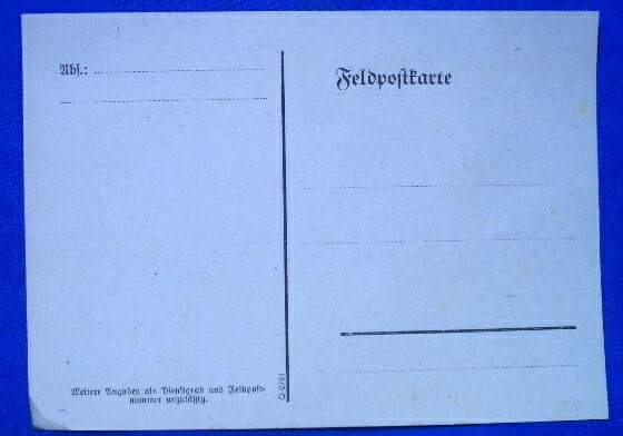 Feldpostkarten, Blanko. Typischer Ausrüstungsgegenstand