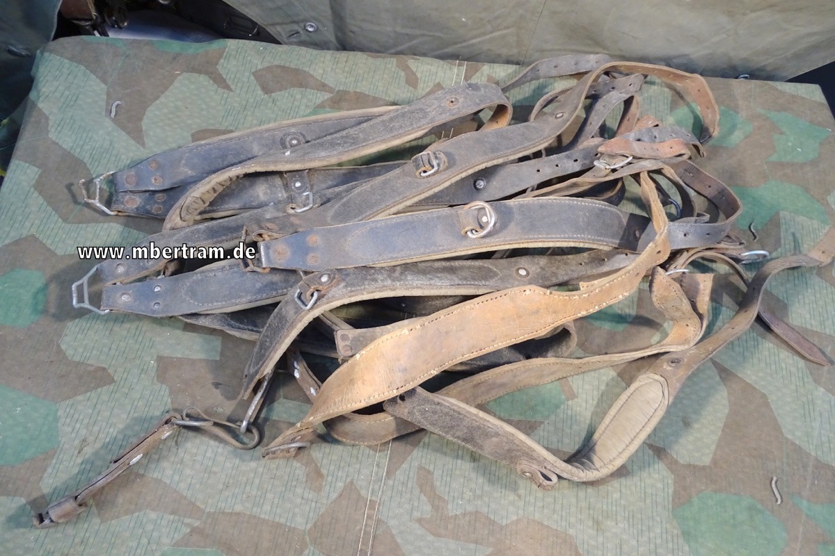 19558-1 Bastler Lot: 6 defekte Y- oder Rucksack Riemen unbekannter Herkunft