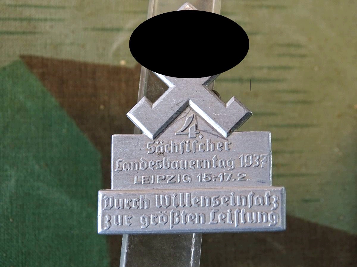 Treffabzeichen 4. Sächsischer Landesbauerntag 1937, Leipzig 15. - 17. 02. 