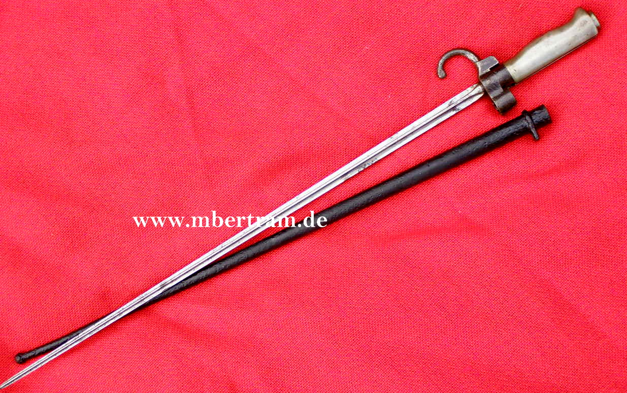 Lebel Bajonett M 86, m. Scheide, verschraubter Neusilbergriff
