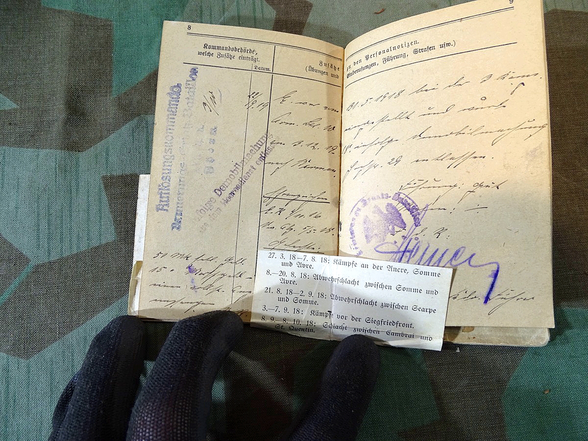Militärpass u. Ers. Res. Pass 1915-1918- 1.Weltkrieg, Flandern, Somme, Armierungs Btl. 10, 3. Cp. Militärpass u. Ers. Res. Pass 1915-1918- 1.Weltkrieg, Flandern, Somme, Armierungs Btl. 10, 3. Cp.