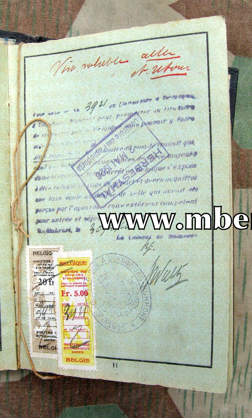 12925-8 Reisepass u. Militärpass Wuppertaler Bandwirkermeister