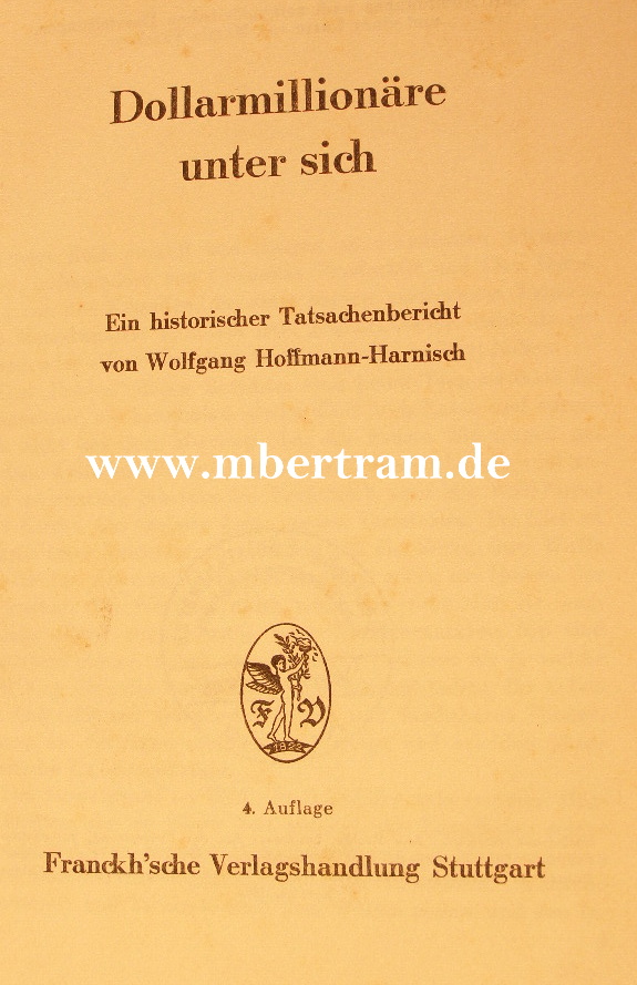 W. Hoffmann-Harnisch: "Dollarmillionäre unter sich" 1939