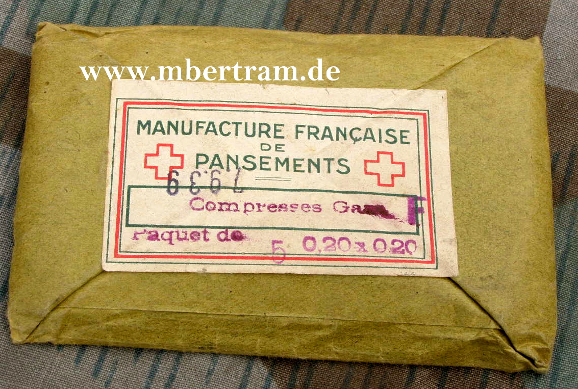 Französicher Verband " Compresses Gaze: 07.09. 1939