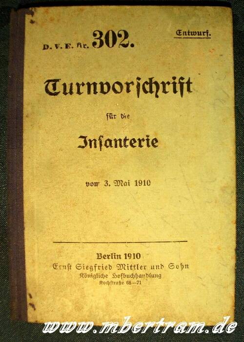 Turnvorschrift für die Infanterie. 3.05.1910. Illustriert.
