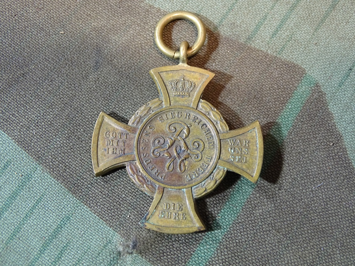 Preussen Erinnerungskreuz "Königgrätz 1866",  Verliehenes Stück aus Geschützbronze