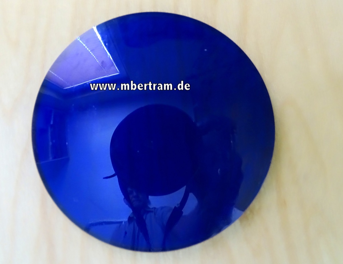 Wehrmacht und Luftschutz, blaues Verdunklungsglas für Lampen, Durchmesser  55mm
