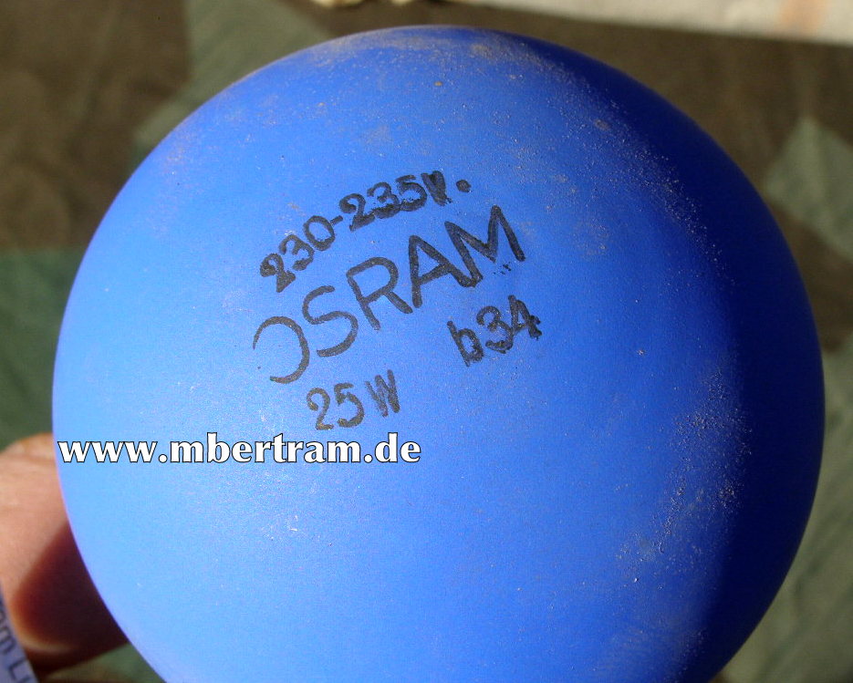 Osram Luftschutz Lampe, 220-230 V, 25 W um 1944/45