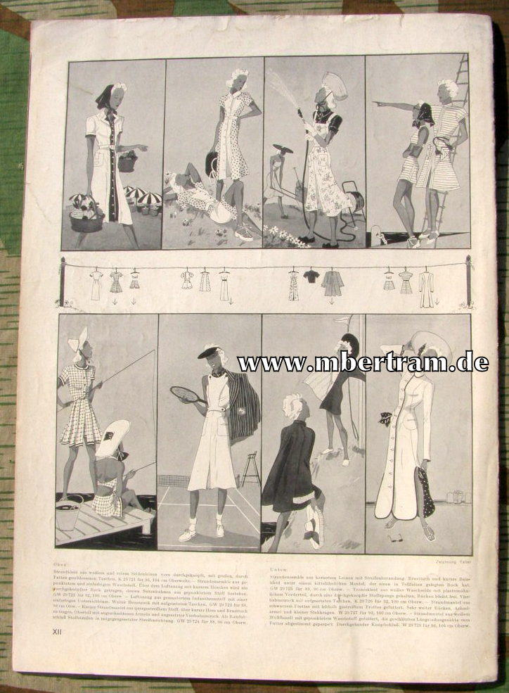 Frauenzeitschrift: Die neue Mode Linie, Juni 1938.