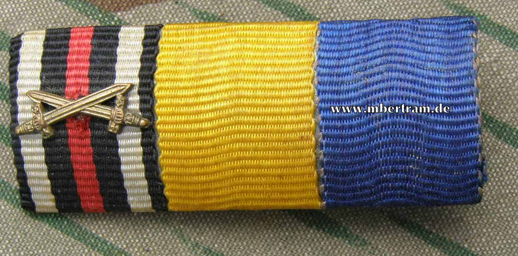3er Bandspange: preuss. DA, Centenaer., Ehrenkr.f.Frontk.