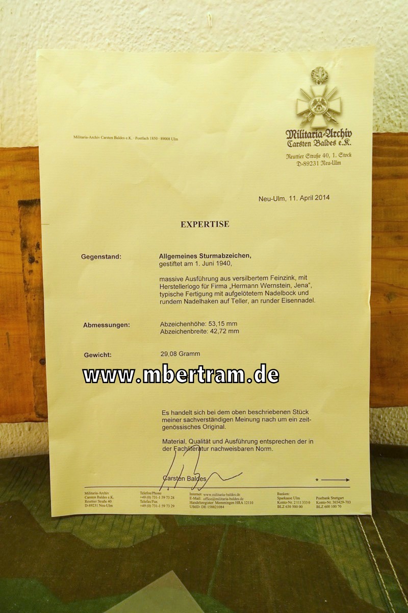 Allgemeines Sturmabzeichen mit Hersteller "R.S.": Feinzink versilbert