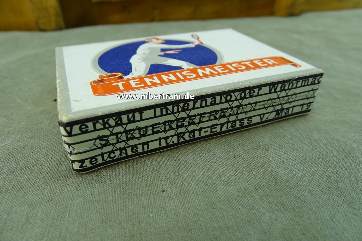 1 Packung WH Zigarillos " Tennismeister " 1943 / 45, Aus Offiziersnachlass
