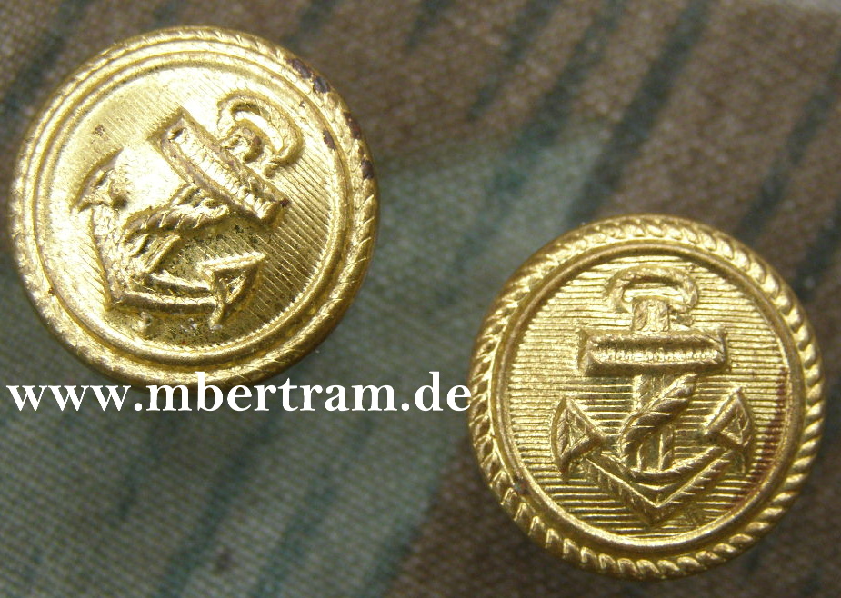 9829-1 1 Paar Kriegsmarine Schulterklappen Knöpfe, 16mm