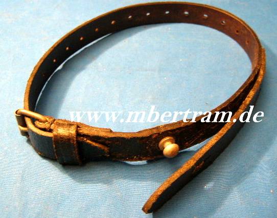 Wehrmachts Doppelpackriemen Leder, schwarz, 53cm, gefettet