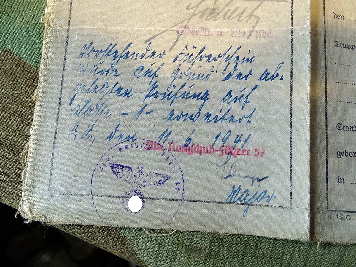 Wehrmacht Führerschein 1941 , A.Heinrichs aus Solingen,  7 Panzer Rgt..11- Paderborn, Halbkette