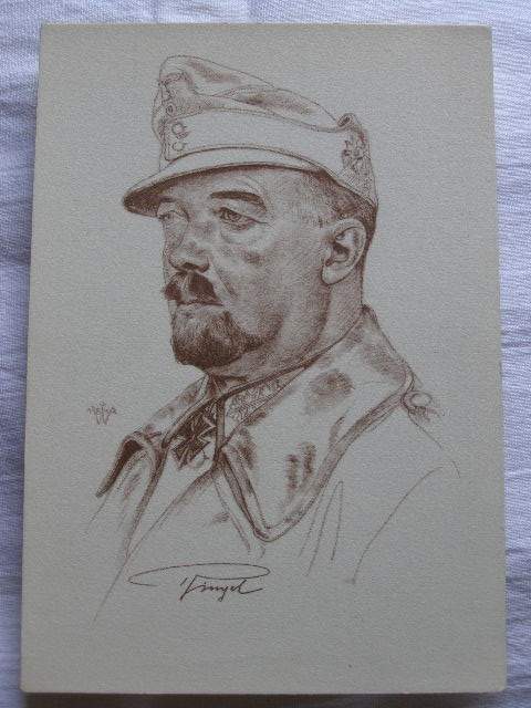 Generalmajor Ringel, WH Ritterkreuzträger Portraitpostkarte