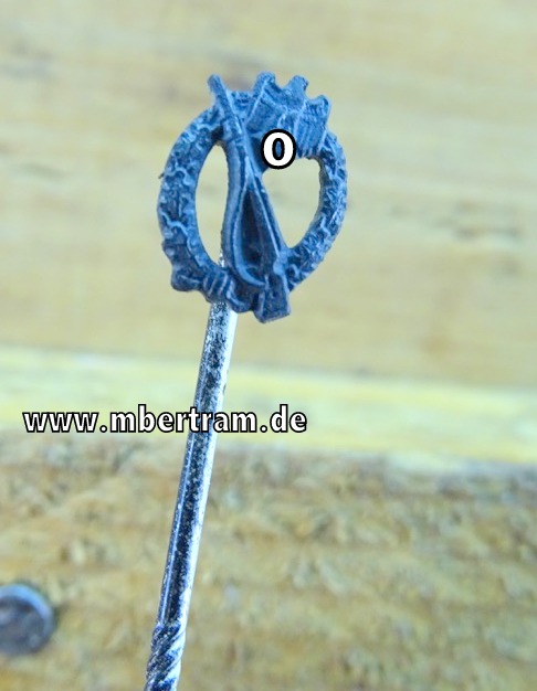 Infanteriesturmabzeichen in Silber -Miniatur, 9 mm, Feinzink