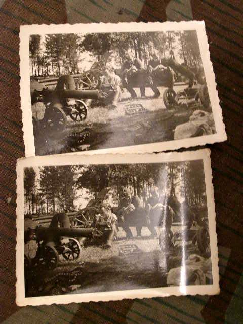 2 Fotos WH mit Sowj. Beutewaffen, 2 Maxim MG, 5cm Pak