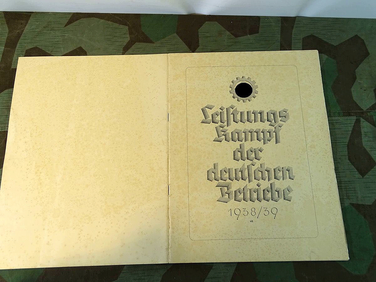 Große Schmuck Urkundenmappe zum Leistungskampf der deutschen Betriebe 1938/39