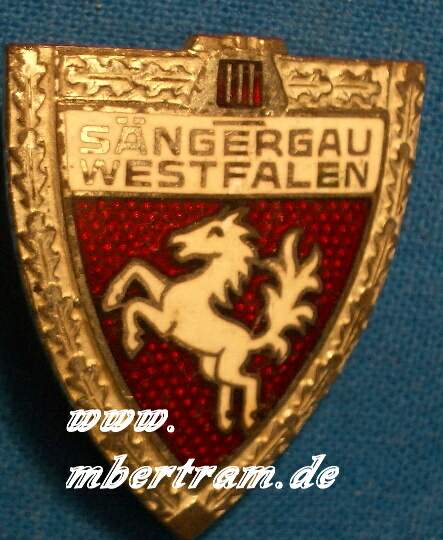 Mitgliedsabzeichen Sängergau Westfalen, versilbert, Emaillie