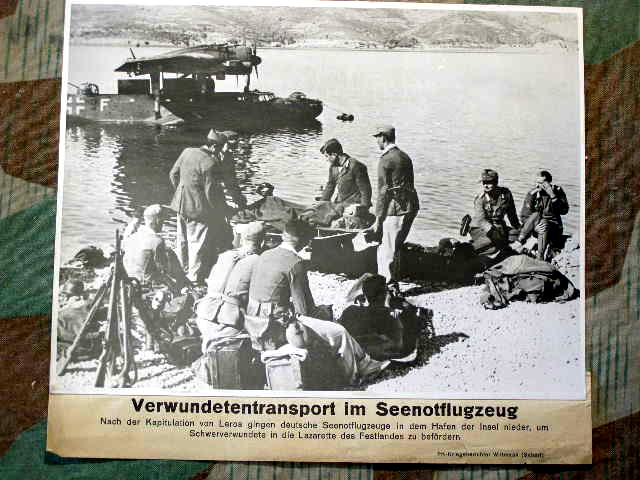 Verwundetentransport im Seenotflugzeug, Insel Leros, 17x24