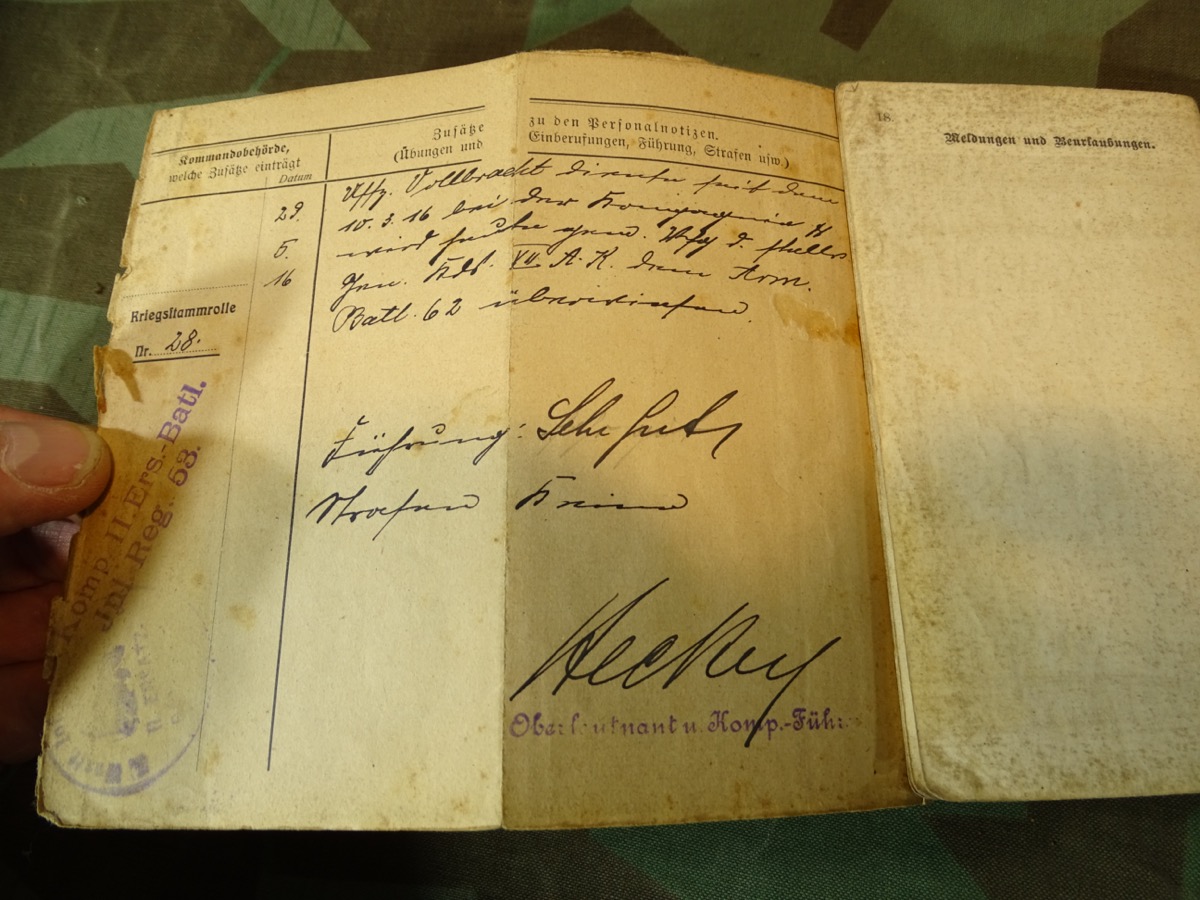 5 Urkunden: Inf.St.Abz., Verw.Abz.schw., Ostmed..41/42, EK2..