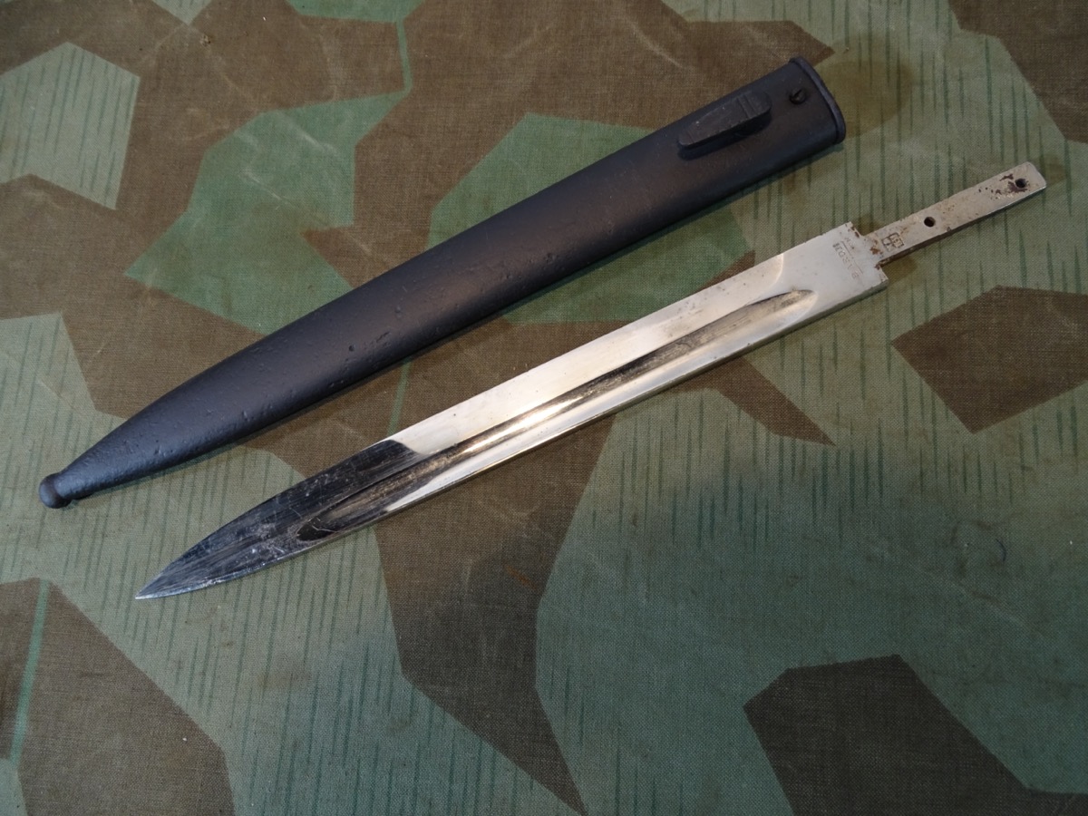 Blanke Klinge für Wehrmachts Extra Seitengewehr KS 98 Hst. Baron SG mit passender Scheide