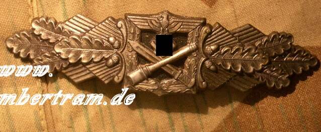 Nahkampfspange in Bronze Kriegsmetall bronziert, "F&amp;BL",